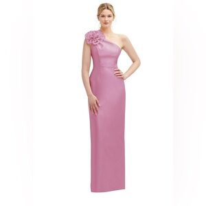 ALFRED SUNG (Dessy) One-Shoulder Powder Pink Dress D850